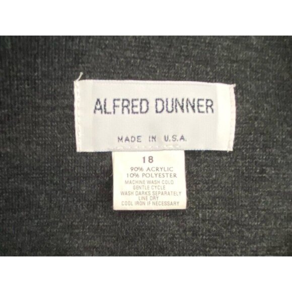 Alfred Dunner Womens Dark Grey Knit Blazer Jacket‎ Button Up Plus Size 18 - Picture 3 of 4